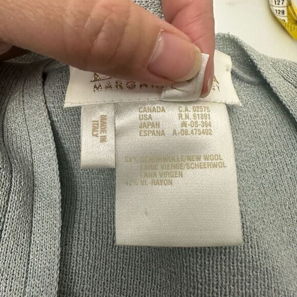 ESCADA Made in Italy Gray 2 Piece Wool Knit Cardigan &‎ Pants Set Vintage sz 40 - Picture 8 of 12